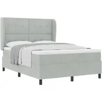 vidaXL Boxspringbett mit Kopfteil Hellgrau 200 x 140 cm Samt