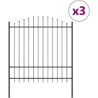 vidaXL Gartenzaun WOERDEN 3 stk. 170 x 215 cm Grau