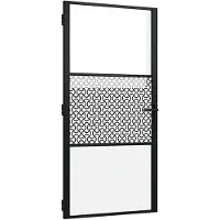 vidaXL Glastür Schwarz 102,5 x 3,5 x 201,5 cm Aluminium