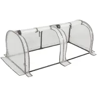 Woltu Foliengewächshaus PE halbtransparent Gewächshaus Tomatengewächshaus 130x60x50 cm 130 g/m², wasserdicht wetterfest Farbe: weiß