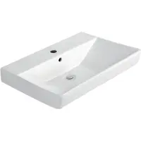 Sanicomfort Waschbecken OPIA, eckig, 45 cm, Waschtisch aus Sanitärkeramik, weiß