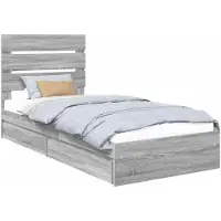 vidaXL Aufbewahrungsbett Sonoma-Grau 100 x 200 cm Holzwerkstoff