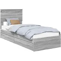 vidaXL Aufbewahrungsbett Graues Sonoma 75 x 190 cm Holzwerkstoff