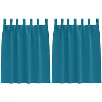 vidaXL Verdunkelungs-Vorhänge mit Ringen 2 pcs Türkis 140 x 140 cm