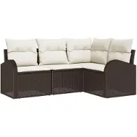 vidaXL Gartensofa-set Braun Poly-Rattan