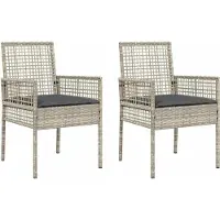 vidaXL Gartenstuhl 2 Stk. Hellgrau Poly-Rattan