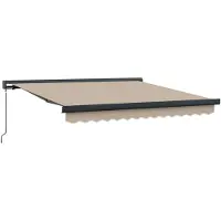 vidaXL Ausziehbare Markise Beige 300 x 250 cm Leinen und Aluminium