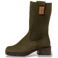 Art für Damen. 112861222003_0G3 Lederstiefel 1286 Varsovia grünbraun (38), 3 bis 5 cm, Nobuck, Reißverschluss, Lässig