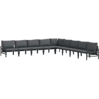 vidaXL Gartensofa-set 9 stk. Schwarz Stahl