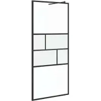 vidaXL Walk-in Duschwand Schwarz 90 x 195 x 0,5 cm Glas und Aluminium
