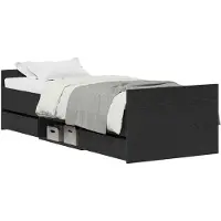 vidaXL Bettrahmen Schwarz Eichen-Optik 193 x 78 x 50 cm Holzwerkstoff