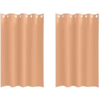 vidaXL Verdunkelungs-Vorhänge mit Ringen 2 pcs Hellbraun 175 x 140 cm