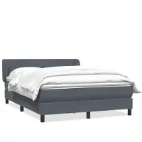 vidaXL Boxspringbett mit Matratze Dunkelgrau 160x210 cm Samt