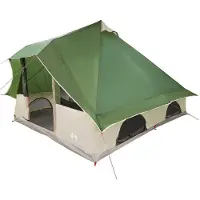vidaXL Tipi Zelt 8 Personen Grün Taft