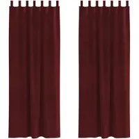 vidaXL Verdunkelungsvorhänge 2 pcs Weinrot 140 x 245 cm Samt