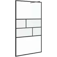 vidaXL Walk-in Duschwand Schwarz 115 x 195 x 0,5 cm Glas und Aluminium