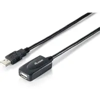 Equip Aktive USB 2.0 A auf A Verlängerungskabel Stecker auf Buchse, 15m, 15 m, USB A, USB A, USB 2.0, Männlich/Weiblich, Schwarz