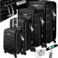 Kesser 4tlg. Hartschalenkofferset Hartschalenkoffer Reisekoffer Set Reisekofferset Trolley Koffer Inkl. Kofferwaage + Gepäckanhänger Rollkoffer Schloss 4 Rollen ABS-Hartschale Teleskopgriff S-M-L-XL