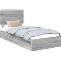 vidaXL Aufbewahrungsbett Graues Sonoma 75 x 190 cm Holzwerkstoff