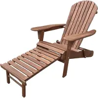 Axi Alexa Adirondackstuhl mit Fußteil, Klappbar in Coffee | Gartenstuhl / Loungestuhl / Adirondack Stuhl / 100% Hemlockholz für 1 Person mit Armlehnen & hoher Rückenlehne | 147 x 78,5 x 89 cm