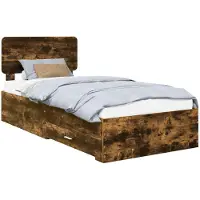 vidaXL Bettrahmen Geräucherte Eiche 90 x 190 cm Holzwerkstoff