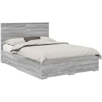 vidaXL Bettrahmen Graues Sonoma 140 x 190 cm Holzwerkstoff