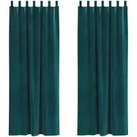 vidaXL Verdunkelungsvorhänge 2 pcs Dunkelgrün 140 x 260 cm Samt