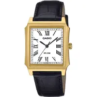 Casio MTP-B190L-7BVER Herren-Armbanduhr mit Lederband Schwarz