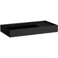 Laufen Kartell Waschtisch, ohne Hahnloch, ohne Überlauf, Ablage rechts, 900x460mm, H8103387161121, Farbe: Schwarz Matt