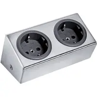 Thebo Steckdosenelement ST 3050 ST/2 in EDELSTAHL mit 2 Steckplätzen / Licht / Mehrfachsteckdose