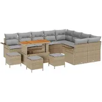 vidaXL Garten-Sofa-Set 13 stk. 12-Sitzanzahl Beige und Hellgrau