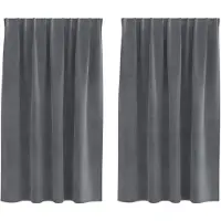 vidaXL Verdunkelungsvorhänge 2 pcs Hellgrau 140 x 140 cm Samt
