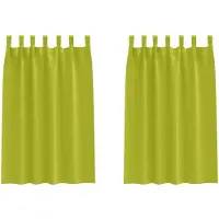 vidaXL Verdunkelungs-Vorhänge mit Ringen 2 pcs Grün 175 x 140 cm