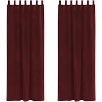 vidaXL Verdunkelungsvorhänge 2 pcs Weinrot 140 x 260 cm Samt