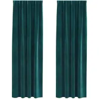 vidaXL Verdunkelungsvorhänge 2 pcs Dunkelgrün 140 x 245 cm Samt