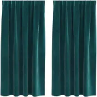 vidaXL Verdunkelungsvorhänge 2 pcs Dunkelgrün 140 x 175 cm Samt