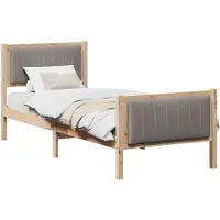 vidaXL Bettgestell Braun und Taupe 80 x 200 cm Massivholz Kiefer