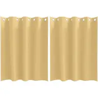 vidaXL Verdunkelungs-Vorhänge mit Ringen 2 pcs Beige 140 x 140 cm