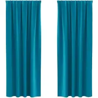 vidaXL Verdunkelungs-Vorhänge mit Ringen 2 pcs Türkis 245 x 140 cm