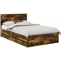vidaXL Bettrahmen Geräucherte Eiche 120 x 190 cm Ingenieurs Holz
