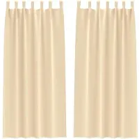 vidaXL Verdunkelungs-Vorhänge mit Ringen 2 pcs Creme 225 x 140 cm