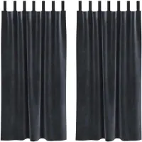 vidaXL Verdunkelungsvorhänge 2 pcs Dunkelgrau 140 x 175 cm Samt