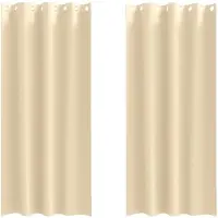vidaXL Verdunkelungs-Vorhänge mit Ringen 2 pcs Creme 225 x 140 cm