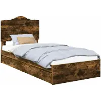 vidaXL Aufbewahrungsbett Räuchereiche 100 x 200 cm Holzwerkstoff