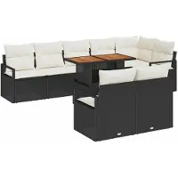 vidaXL Gartensofa-set 9 stk. 8-Sitzanzahl Schwarz und Creme
