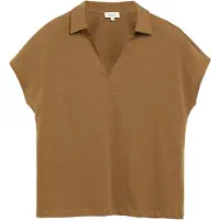 s.Oliver Damen Poloshirt – Relaxed Fit, Flammgarn-Jersey, ärmellos, V-Ausschnitt