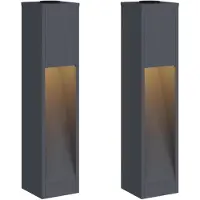 vidaXL Solar LED Wegeleuchte 2 stk. Warmes Weiß 18 x 18 x 80 cm