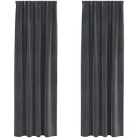 vidaXL Verdunkelungsvorhänge 2 pcs Hellgrau 140 x 245 cm Samt