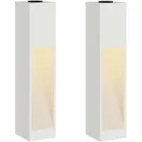 vidaXL Solar LED Wegeleuchte 2 stk. Warmes Weiß 18 x 18 x 80 cm