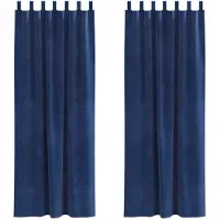 vidaXL Verdunkelungsvorhänge 2 pcs Dunkelblau 140 x 225 cm Samt